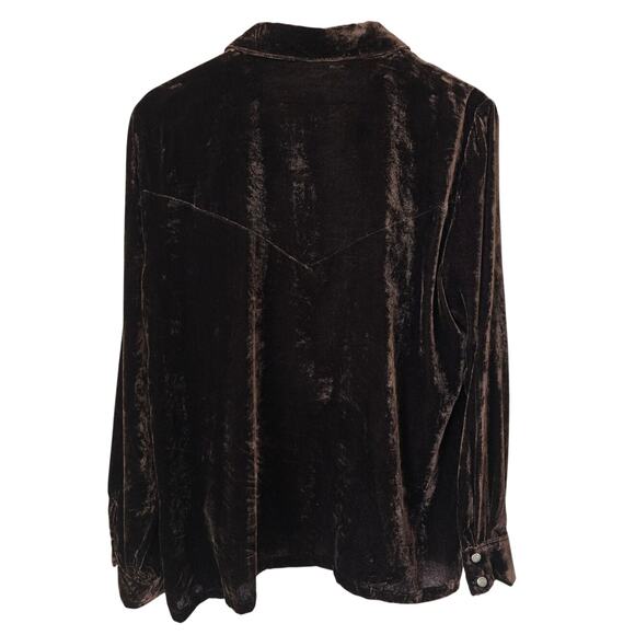 Tasha Polizzi Harlyn Velvet Button Down Shirt Brown XL MSRP $200 - Picture 2 of 4